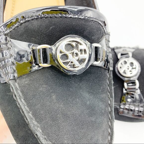 Coach Black Fonda Black Suede and Patent Leather Loafers Flats Driving Moc 6.5 - Picture 9 of 16